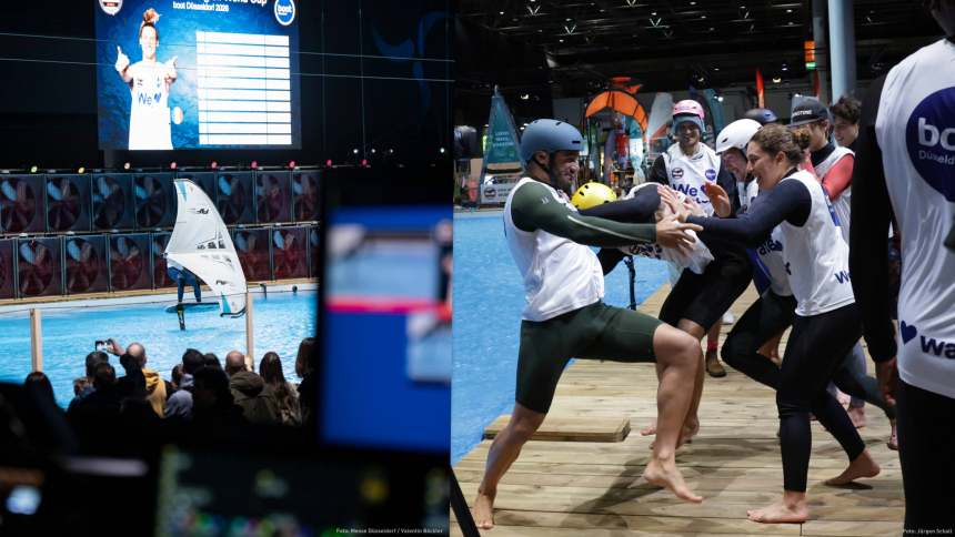 Left: Alan Fedit, right: fun battles even on dry land