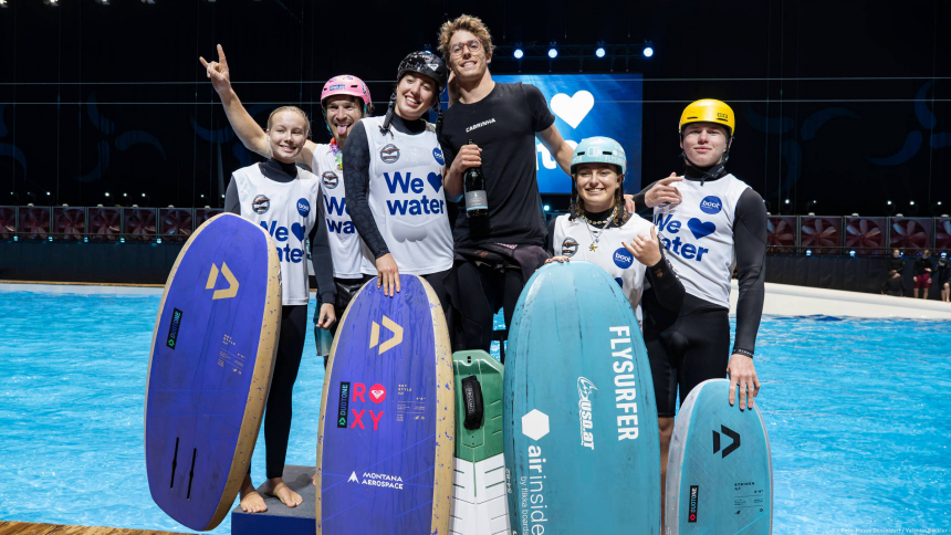 The podium at the GWA Indoor World Cup in Düsseldorf