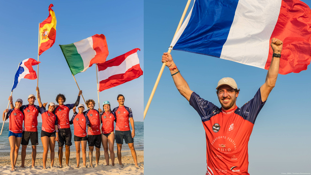 Die Finalisten und Champion Bastien Escofet