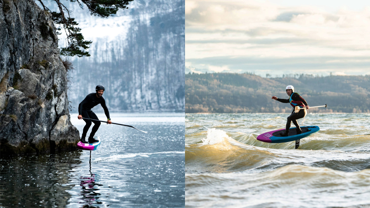 Foilboard für SUP- und Wing-Downwinder, Wingen bei Leichtwind und SUP-Foiling (Surf/Pump)