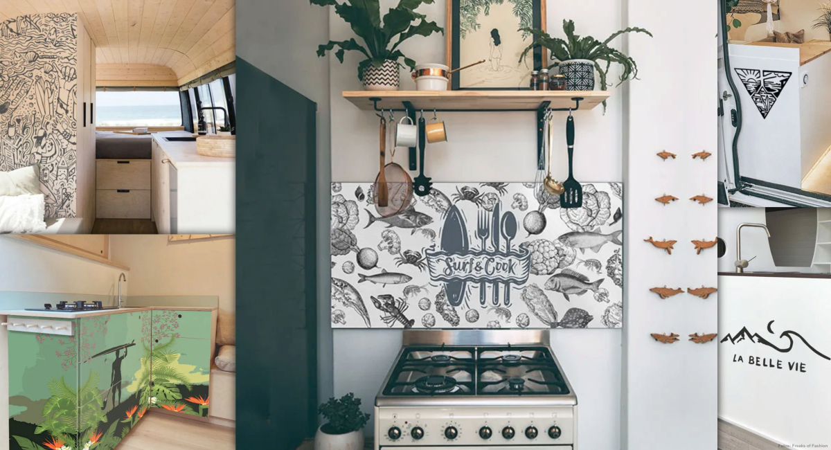 Surf-style decorative films and stickers