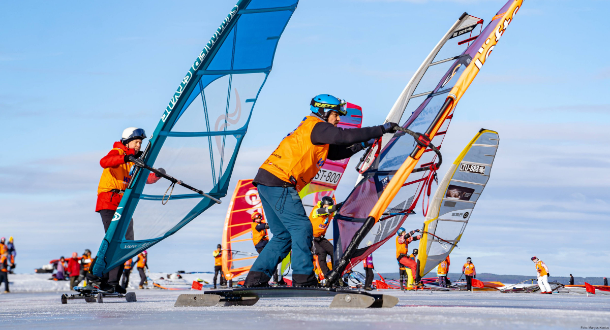 Windsurfen mit spezielle Ice Boards