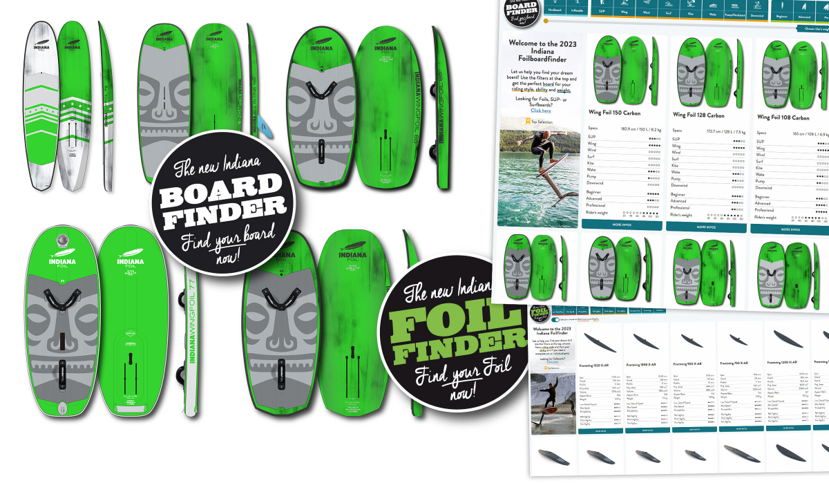 Board Finder und Foil Finder bei Indiana Paddle & Surf Co.