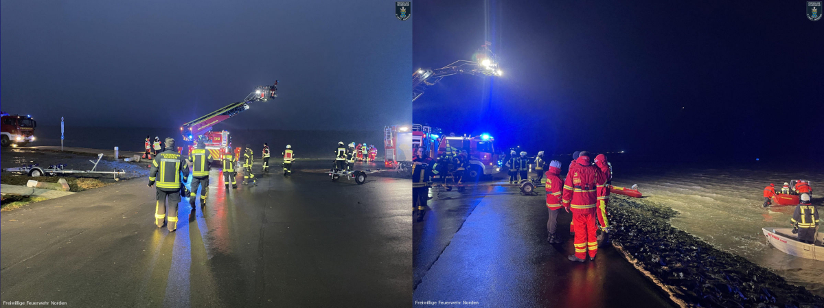 Schlechte Sicht bei der Suchaktion im Wattenmeer vor Norddeich