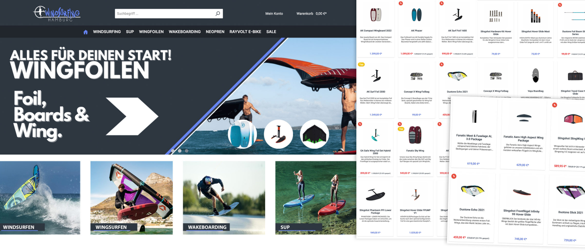Online Shop Relaunch bei Windsurfing Hamburg