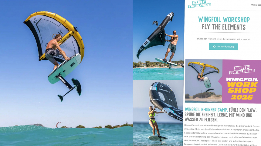 Wing foil workshop at Surf and Kite Theologos on Rhodes