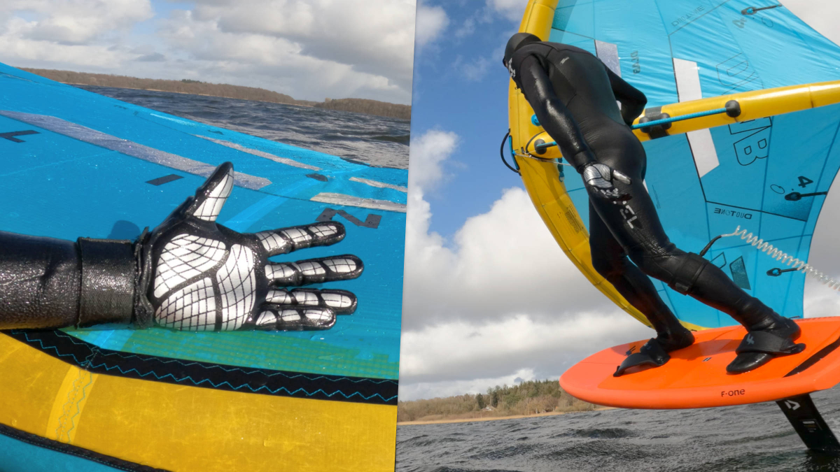 Wing foiling with Camaro's Titanium Gloves