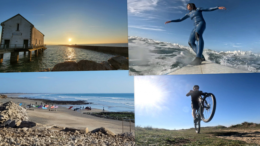 Surfing and mountain biking in Penhors