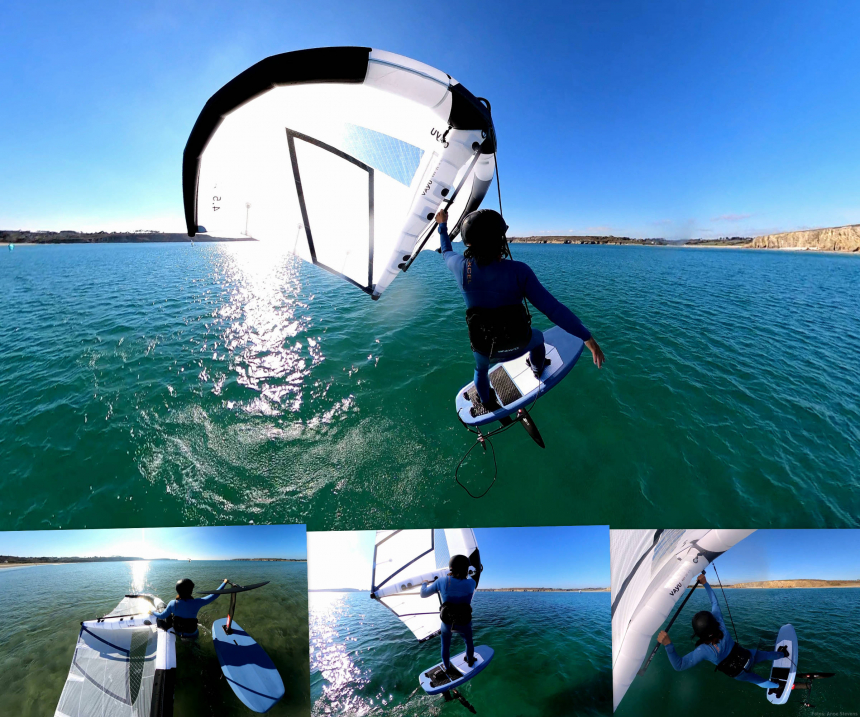 Wingfoil session in the bay off Kersiguénou