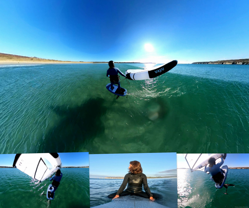 Wing foiling and surfing at Kersiguénou Beach and Kerloc'h Beach