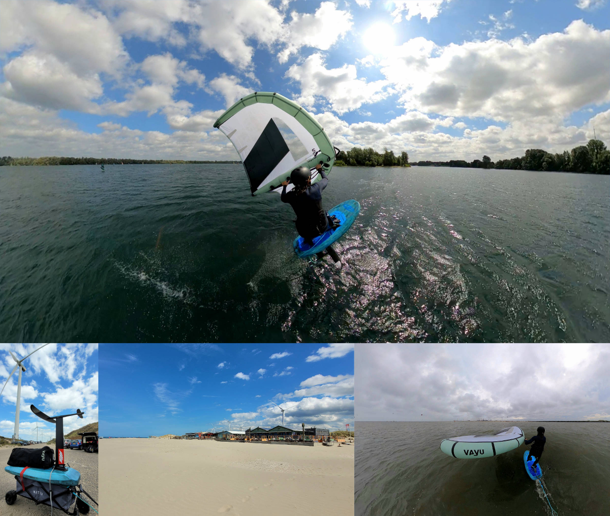 Wingfoilen am Auesee und an der Mole vor Wijk aan Zee