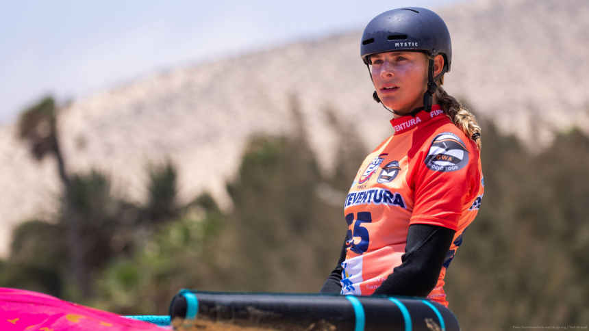 Marie Schlittenbauer - the wing foiler from Rosenheim claimed her first world cup victory on Fuerteventura