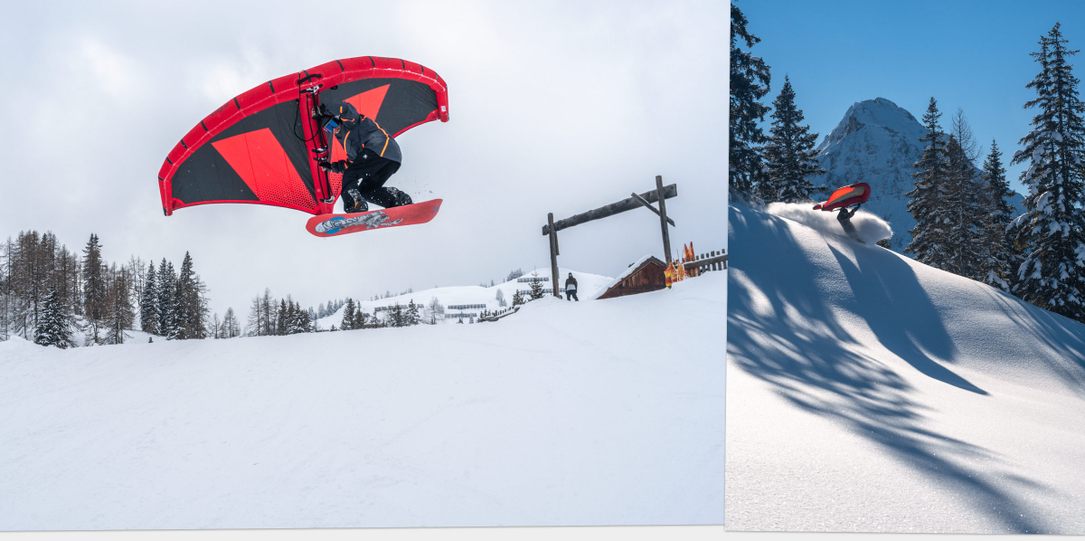 Snow Wingen im Snow Park und im Tiefschnee