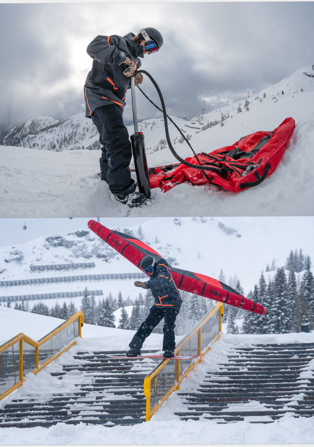 Wing aufpumpen und ab in den Snow Park