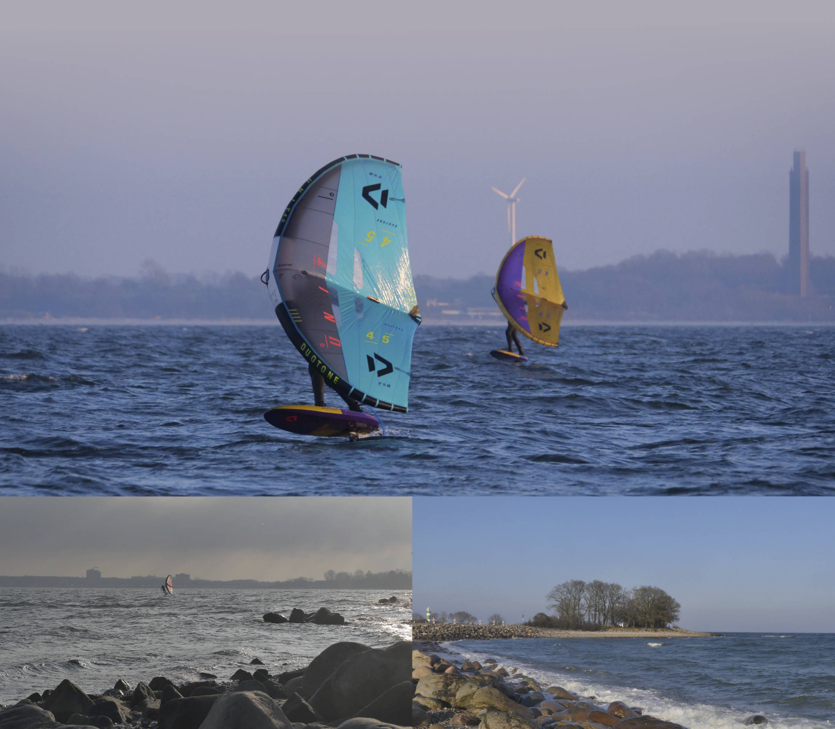 Foilen im März auf der Ostsee