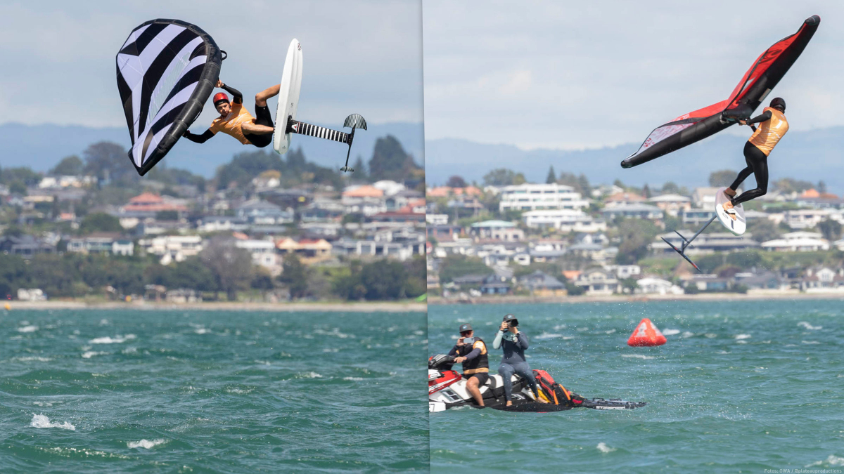 Wingfoil Contest am Mount Maunganui Main Beach in Tauranga/Neuseeland