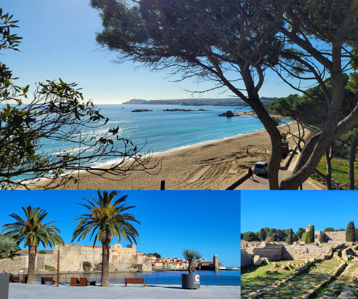 Blick auf L'Escala, Collioure und Empuries