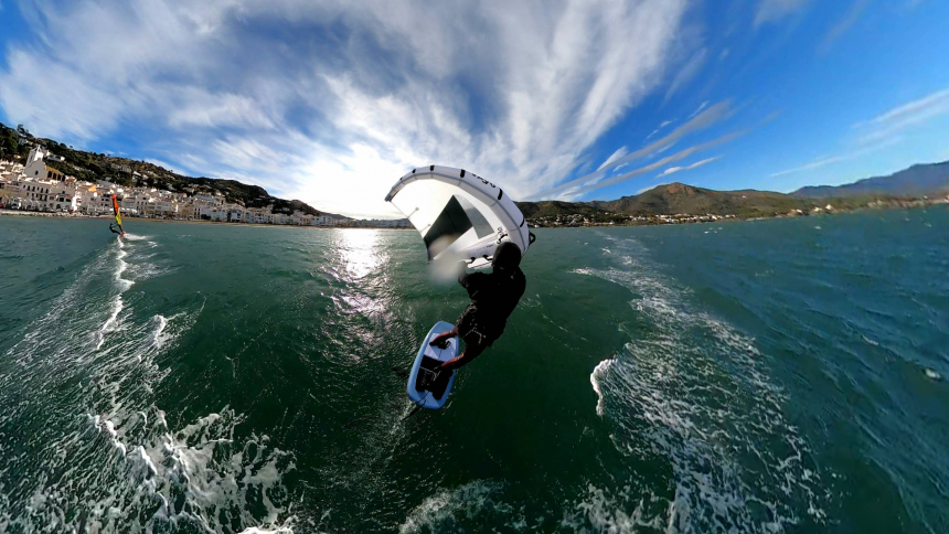 Wing foiling in El Port de la Selva